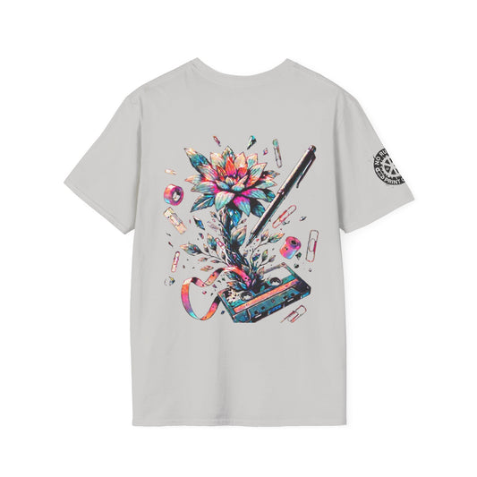 Artistic Floral Graphic Tee – Unisex Softstyle Shirt | No Rules Print Club