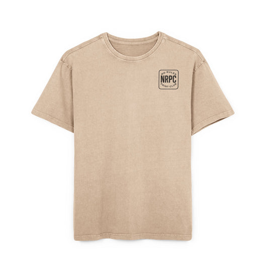 Men's Acid Washed Oversize Tee - No Rules Print Club Design